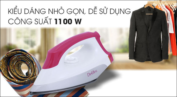 Bàn ủi Delites có thiết kế hiện đại và làm nóng nhanh
