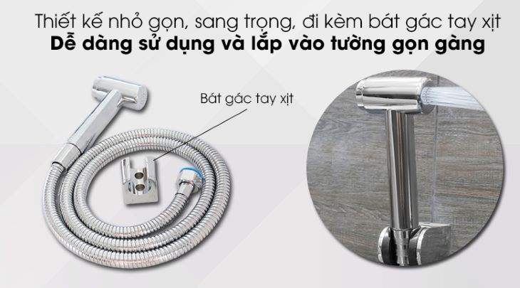 Vòi xịt vệ sinh nhựa Eurolife EL-X07 được thiết kế nhỏ gọn, sang trọng, đi kèm bát gác tay xịt có thể lắp vào tường, giúp treo cất vòi xịt gọn gàng, thẩm mỹ.