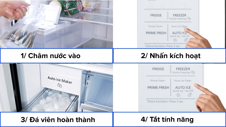 Cách sử dụng tính năng làm đá tự động