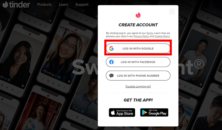 Bạn chọn đăng nhập bằng Google