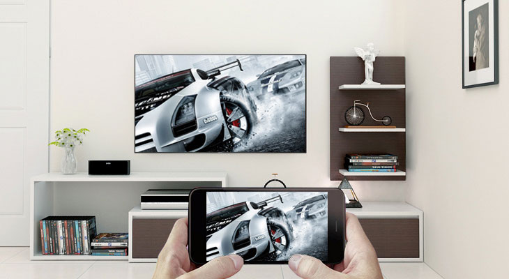 Tivi Sony 60 inch hỗ trợ chia sẻ hình ảnh từ màn hình điện thoại