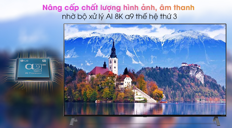 Xem mọi nội dung đều được nâng cấp ấn tượng cả hình ảnh và âm thanh với bộ xử lý AI 8K α9 thế hệ thứ 3