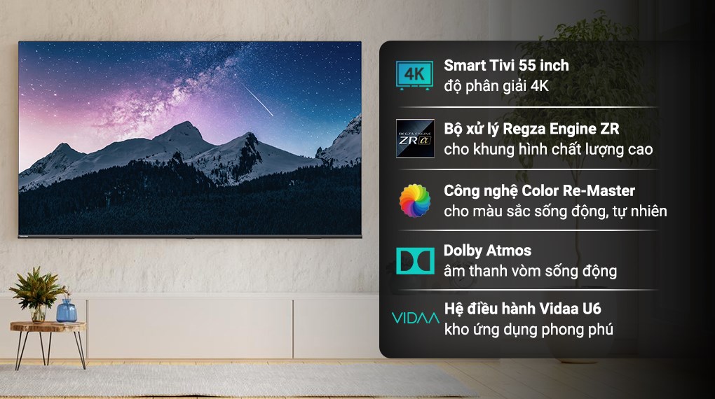Smart Tivi Toshiba AI 4K 55 inch 55E330MP giúp bạn có thể ra lệnh bằng giọng nói: tìm phim, chỉnh TV và điều khiển nhà thông minh