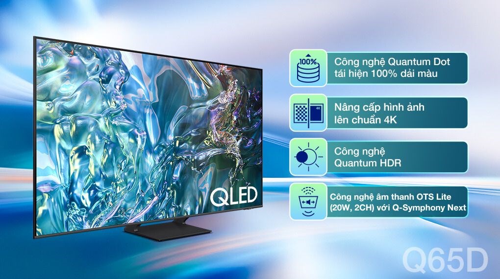 Smart Tivi QLED Samsung 4K 65 inch QA65Q65D nâng cấp trải nghiệm hình ảnh với nhiều công nghệ hiện đại