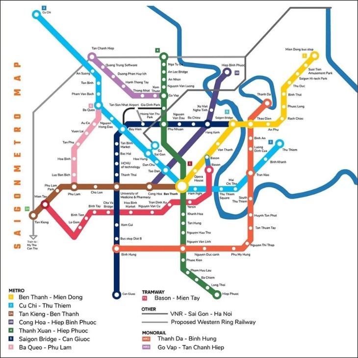 Lộ trình các tuyến metro trọng điểm trong tương lai