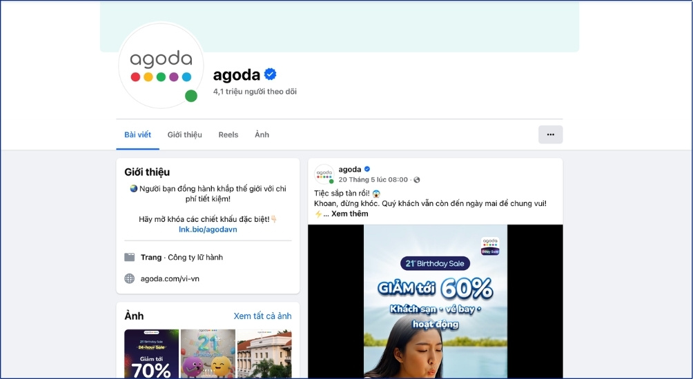 Facebook chính thức của Agoda