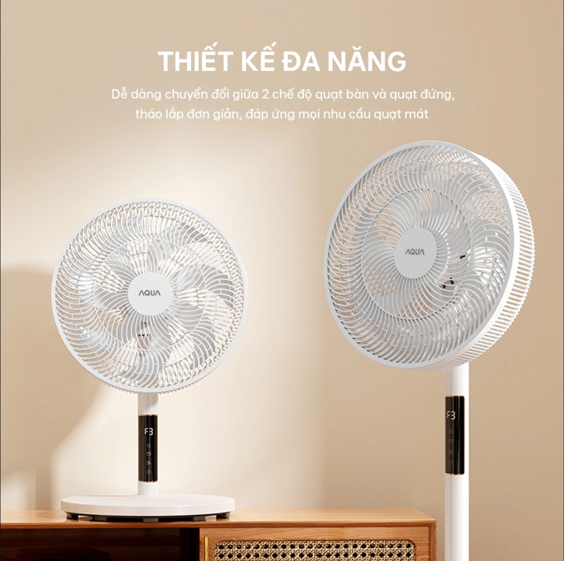 Quạt cây đứng AQUA FED3501R 7 cánh quạt đường kính 35 cm cho hiệu quả làm mát mạnh mẽ nhưng vẫn vận hành êm ái
