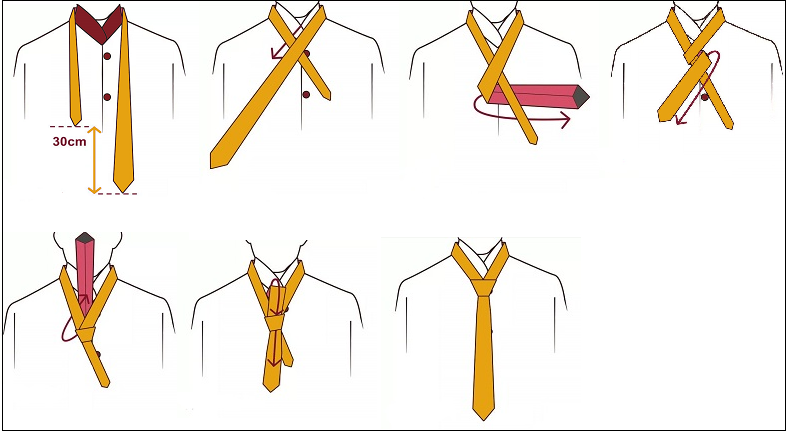 cách bước thắt Four in Hand Knot