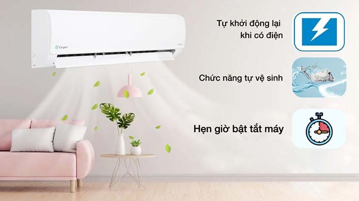 Chế độ hẹn giờ bật/tắt giúp người dùng chủ động cài đặt thời gian