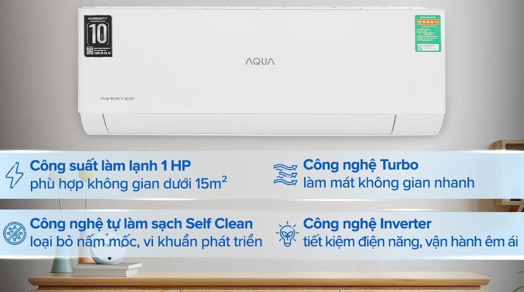 Điều hòa AQUA Inverter 1 HP AQA-RV10QA2