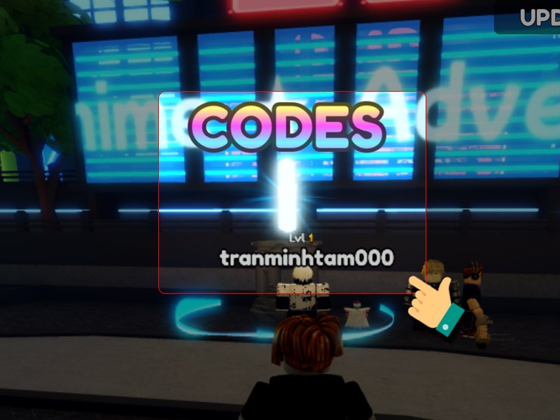 Di chuyển nhân vật đến khu vực CODES ở sảnh chờ