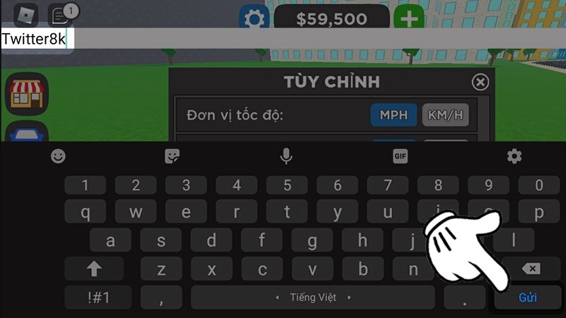 Chi tiết cách nhập code Car Dealership Tycoon mới nhất: nhập mã vào ô Enter code và nhấn Gửi