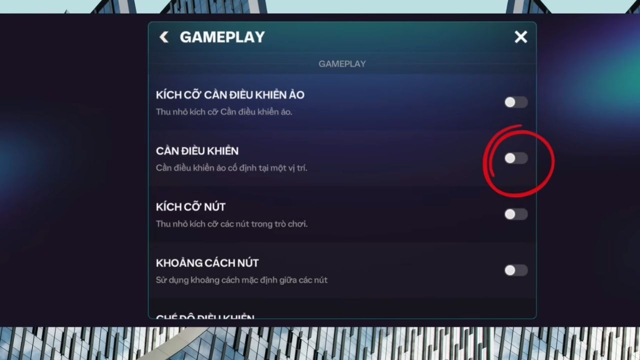Thiết lập Lối chơi FC Mobile: Tắt Cần điều khiển nổi để cần điều khiển cố định
