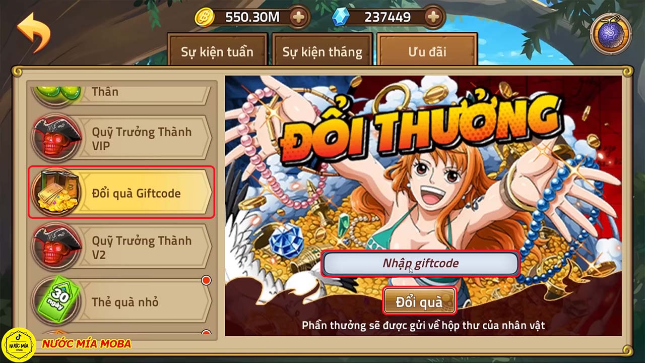 Code Huyền Thoại Hải Tặc