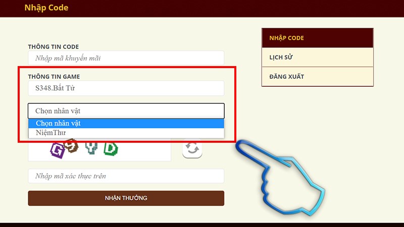 Chi tiết cách nhập code OMG 3Q mới nhất: chọn máy chủ và nhân vật