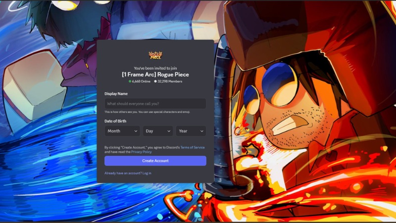 Tham gia nhóm Roblox Rogue Piece trên Discord