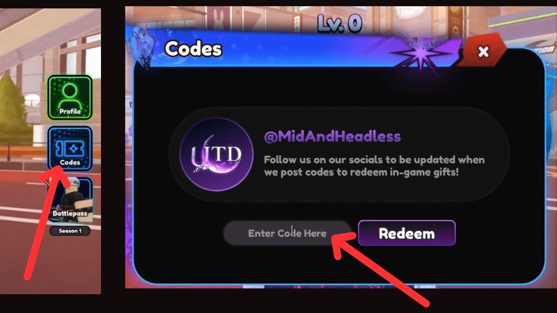 Chi tiết cách nhập code Universal Tower Defense mới nhất: mở mục Codes và nhập giftcode