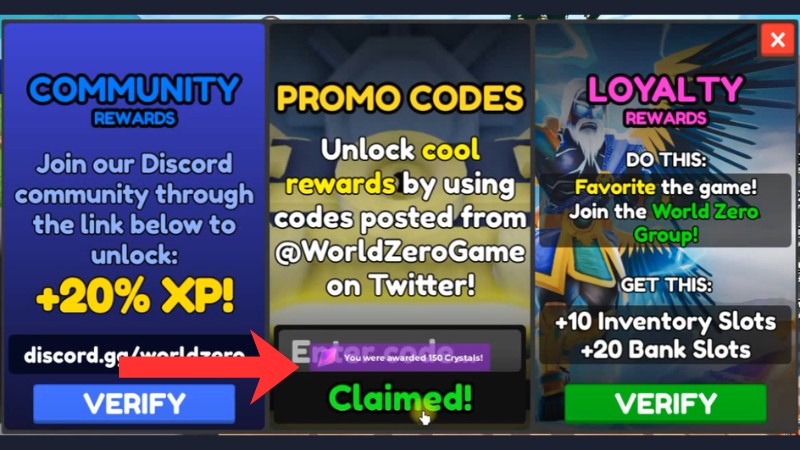 Chi tiết cách nhập code World // Zero x Anime RPG mới nhất: hệ thống gửi phần thưởng sau khi redeem code thành công