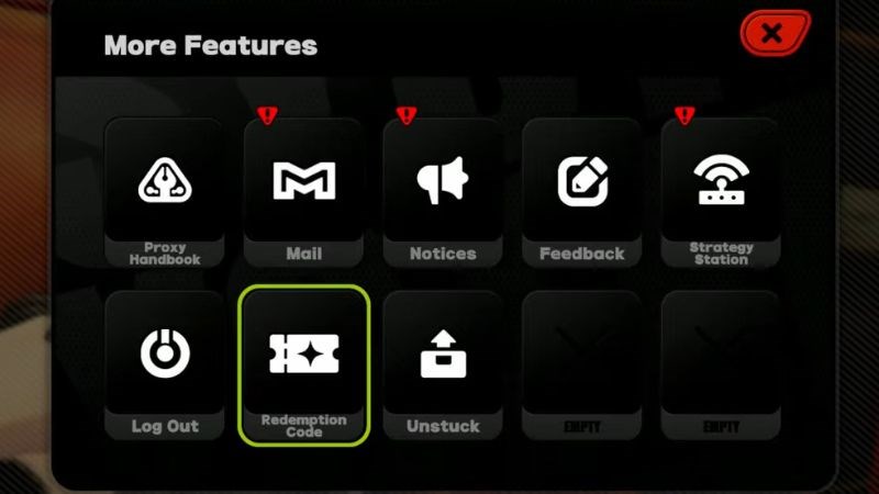 Chọn mục M&ã đổi thưởng (Redemption Code)
