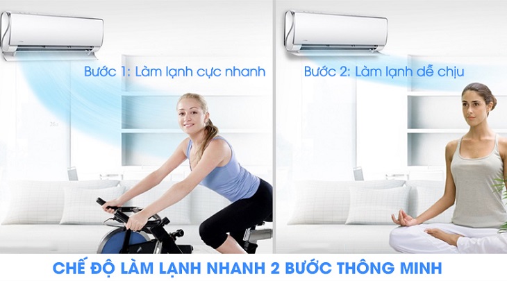 Làm lạnh thông minh 2 bước – Máy lạnh Midea