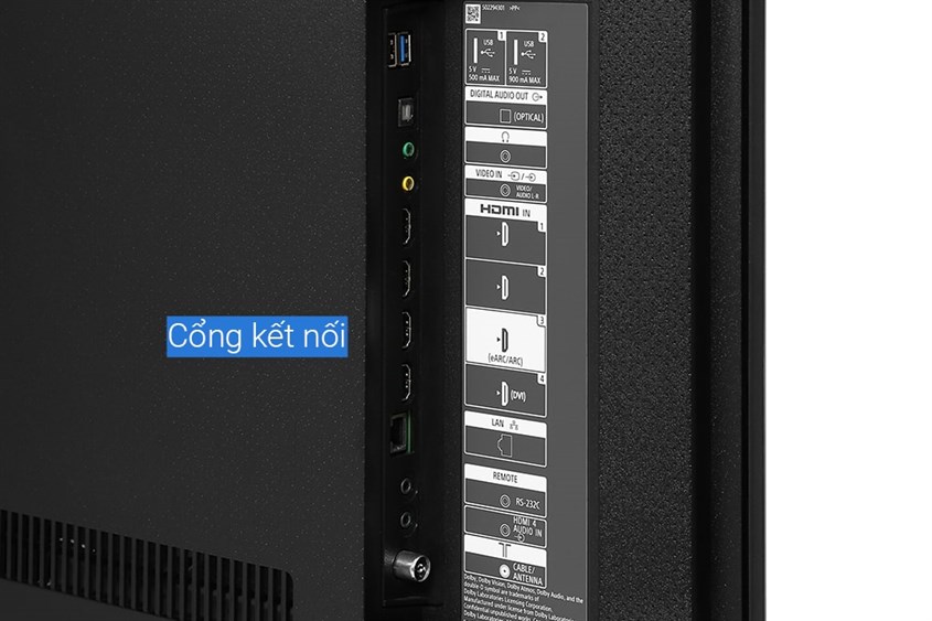Android Tivi Sony 4K 55 inch KD-55X80J/S có 2 cổng USB.