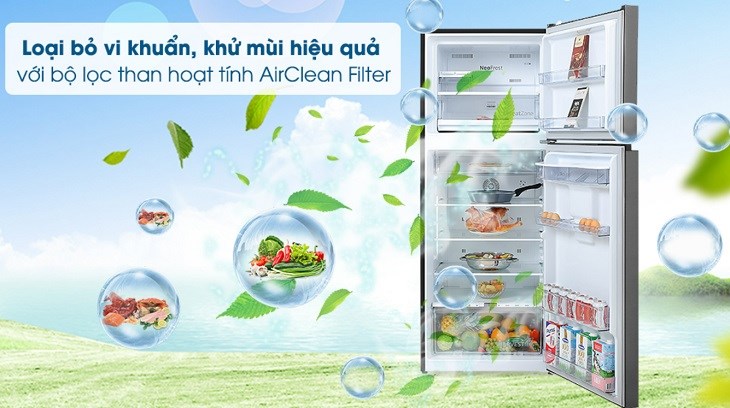 Tủ lạnh Beko Inverter 375 lít RDNT401E50VZDK sử dụng bộ lọc than hoạt tính AirClean Filter giúp khử mùi hôi tối ưu bên trong tủ