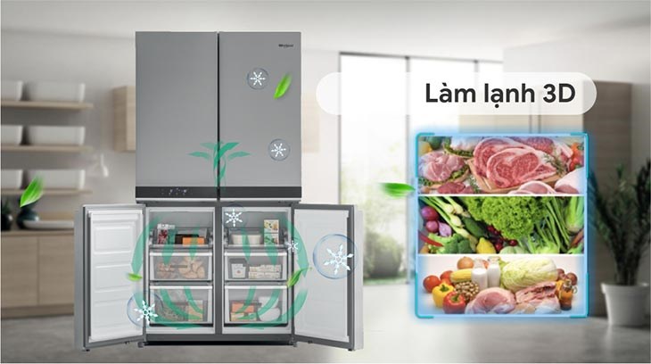Tủ lạnh Whirlpool có công nghệ làm lạnh 3D