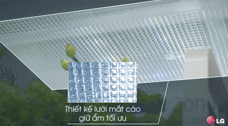 Thiết kế ngăn lưới mắt cáo - tủ lạnh LG