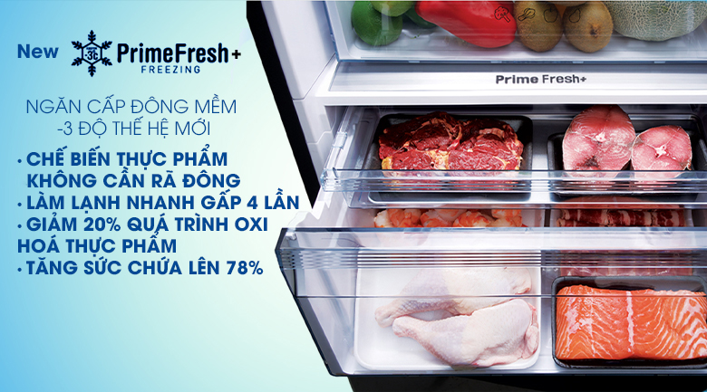 Ngăn đông mềm thế hệ mới Prime Fresh+