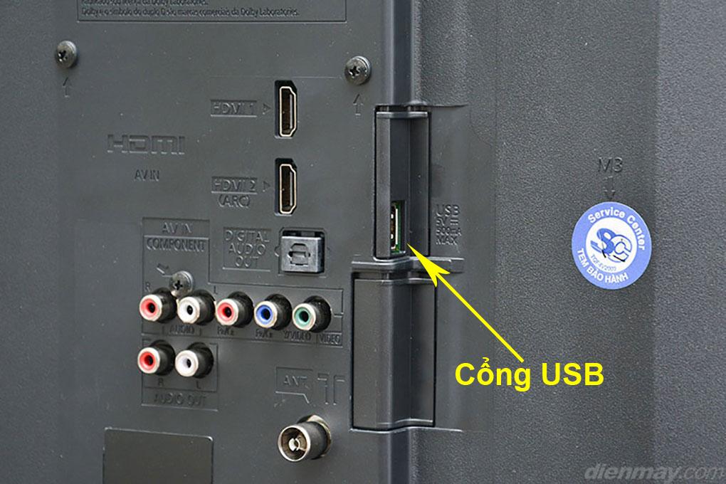Thông thường tivi sẽ có từ 1 cổng USB trở lên