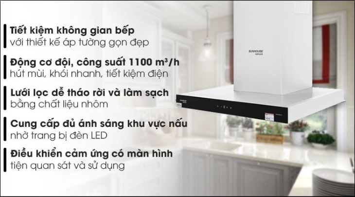 Một số mẫu máy hút mùi áp tường có kích thước chiều ngang khoảng 60cm