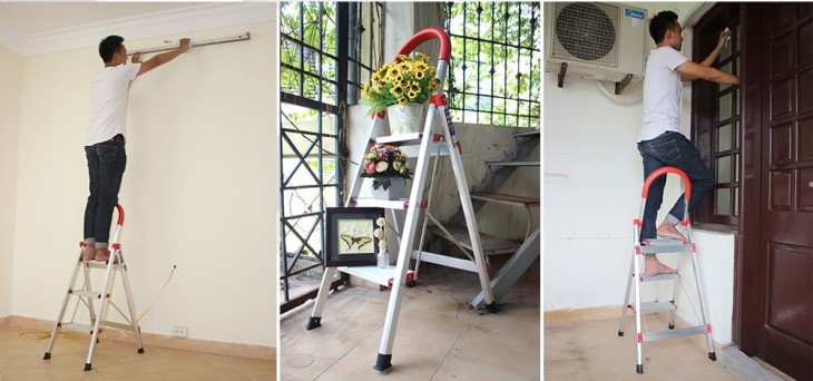 Thang nhôm ghế hỗ trợ sửa chữa và trang trí