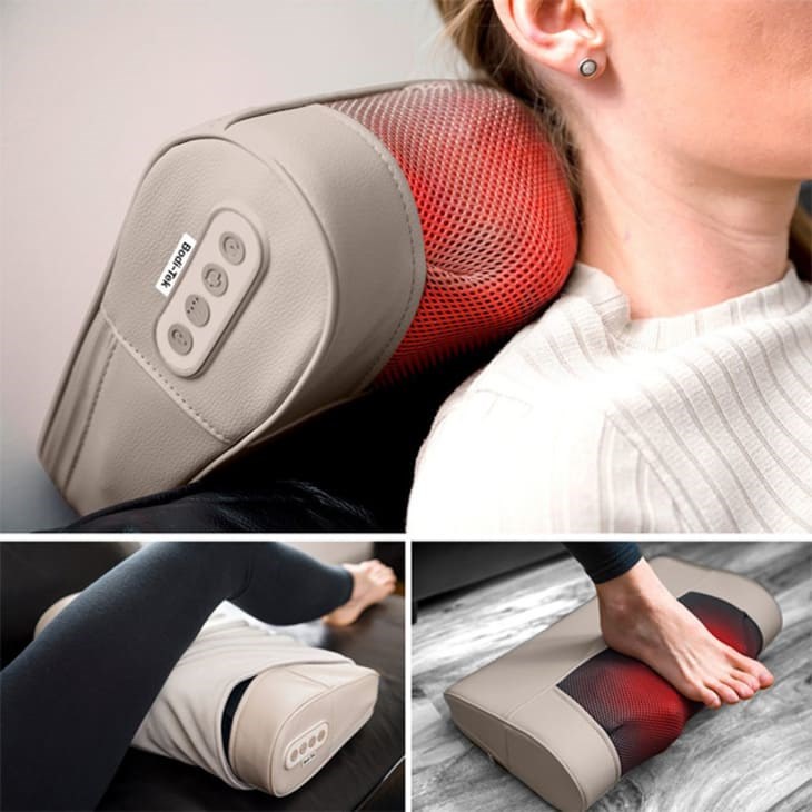 Gối massage Rio Beauty BT-MANO-EU dùng nhiệt hồng ngoại giúp xoa bóp, giảm căng cơ, mang lại cảm giác thư thái cho người dùng