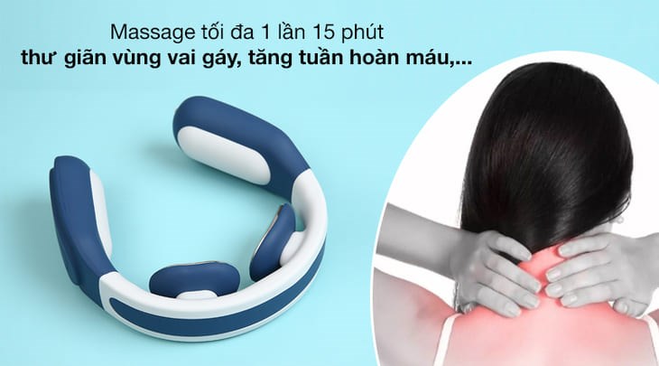 Máy massage cổ, vai, gáy HASUTA HMN-160 Xanh tác động lên vùng cổ vai gáy giúp giảm đau, căng cứng, mỏi cơ, thư giãn, tăng tuần hoàn máu