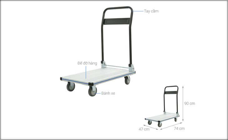Xe đẩy hàng Nikawa FWS-180 sử dụng các chất liệu cao cấp đảm bảo an toàn cho người dùng khi sử dụng