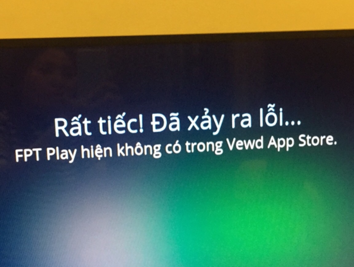 Lỗi do tivi không hỗ trợ