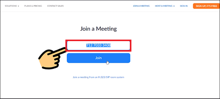 Nhập ID phòng học của Zoom > Chọn Join (Tham gia).