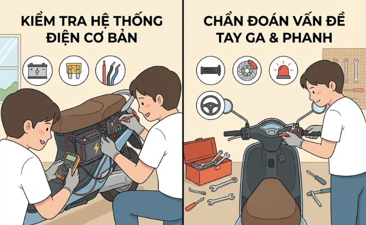 Cách khắc phục lỗi xe máy điện tại nhà