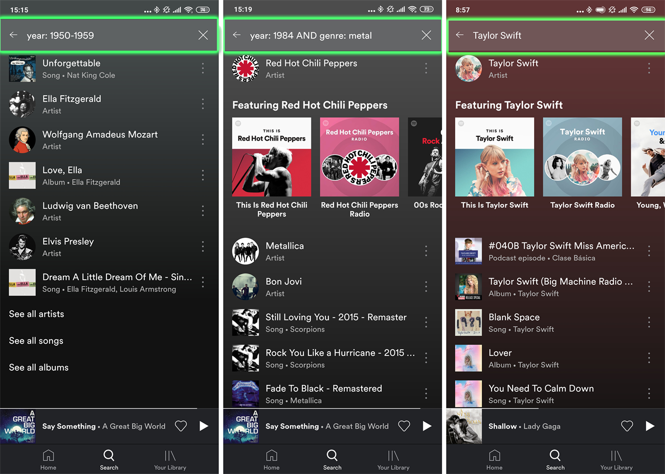 Spotify mang cho người dùng công cụ tìm kiếm tuyệt vời