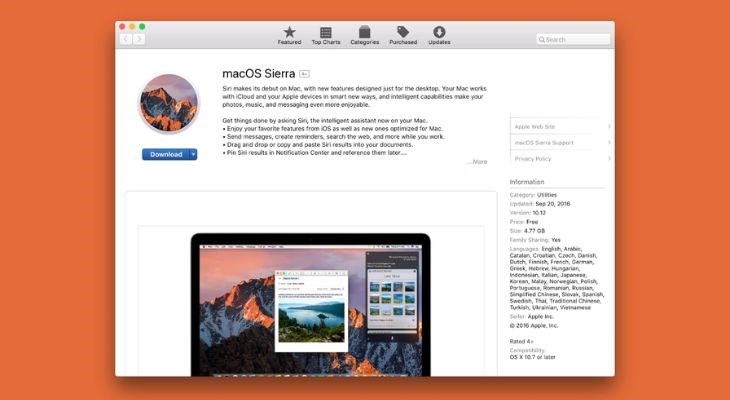 Yêu cầu để cài đặt macOS Sierra là có ít nhất 2GB RAM và ít nhất 8GB dữ liệu