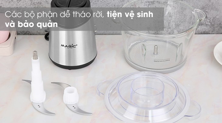 Máy xay thịt Magic Eco AC-15 có các bộ phận dễ tháo rời giúp vệ sinh và bảo quản thêm kỹ càng, tiện lợi