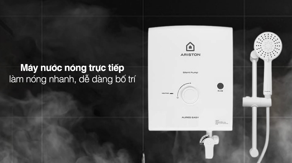 Máy nước nóng trực tiếp Ariston 4500W AURES EASY 4.5P 3S