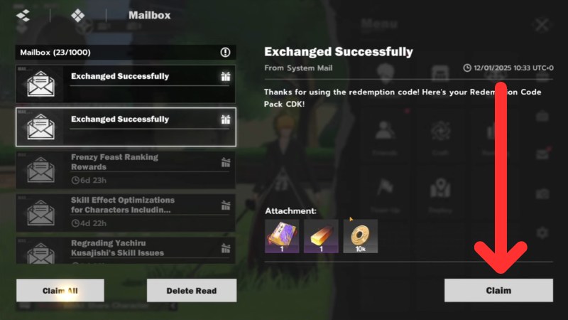 Chi tiết cách nhập code Bleach Cộng Hưởng Linh Hồn mới nhất: Vào Mailbox nhận thưởng