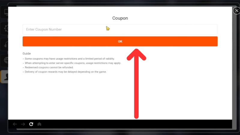 Chi tiết cách nhập code Chaos Zero Nightmare mới nhất: nhập mã coupon và nhấn Ok để nhận quà