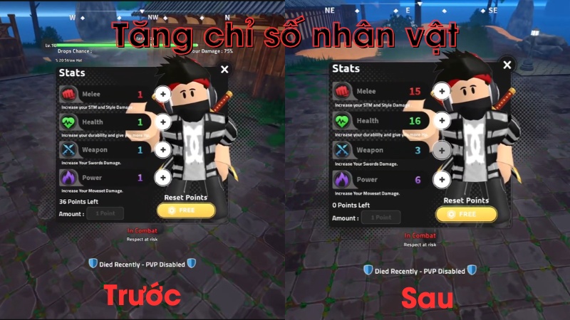 Jujutsu Seas Roblox: hệ thống chỉ số nhân vật hỗ trợ tối ưu race, clan và cách dùng code hiệu quả