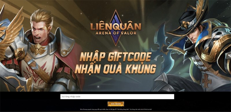Truy cập trang nhập giftcode Liên Quân Mobile