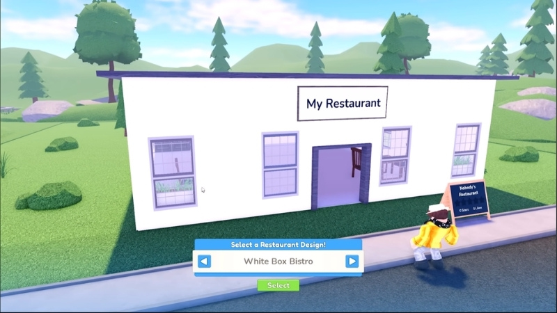 Chi tiết cách nhập code Restaurant Tycoon 3 mới nhất: Chọn thiết kế White Box Bistro để tối ưu không gian