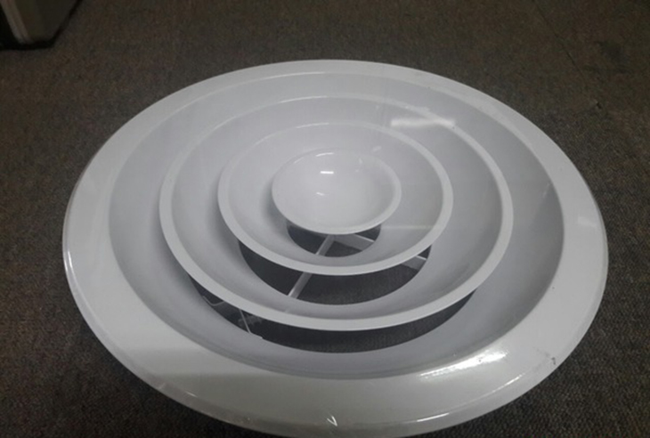Miệng gió tròn trang bị trên điều hòa âm trần có kiểu dáng sang trọng