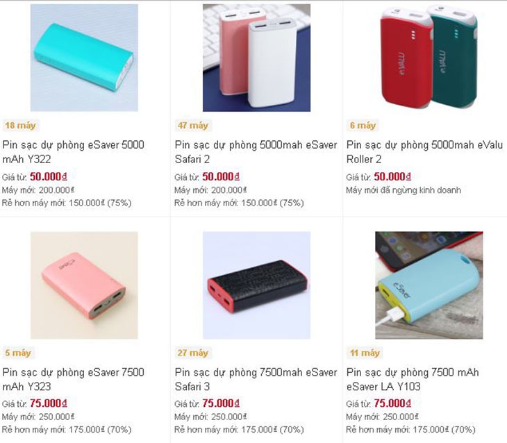 Pin sạc dự phòng cũ giá chỉ từ 100.000 đồng