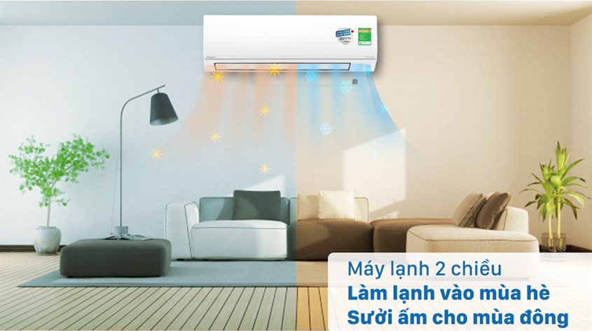 Máy lạnh 2 chiều Daikin Inverter 2 HP FTHF50VVMV phù hợp với thời tiết miền Bắc